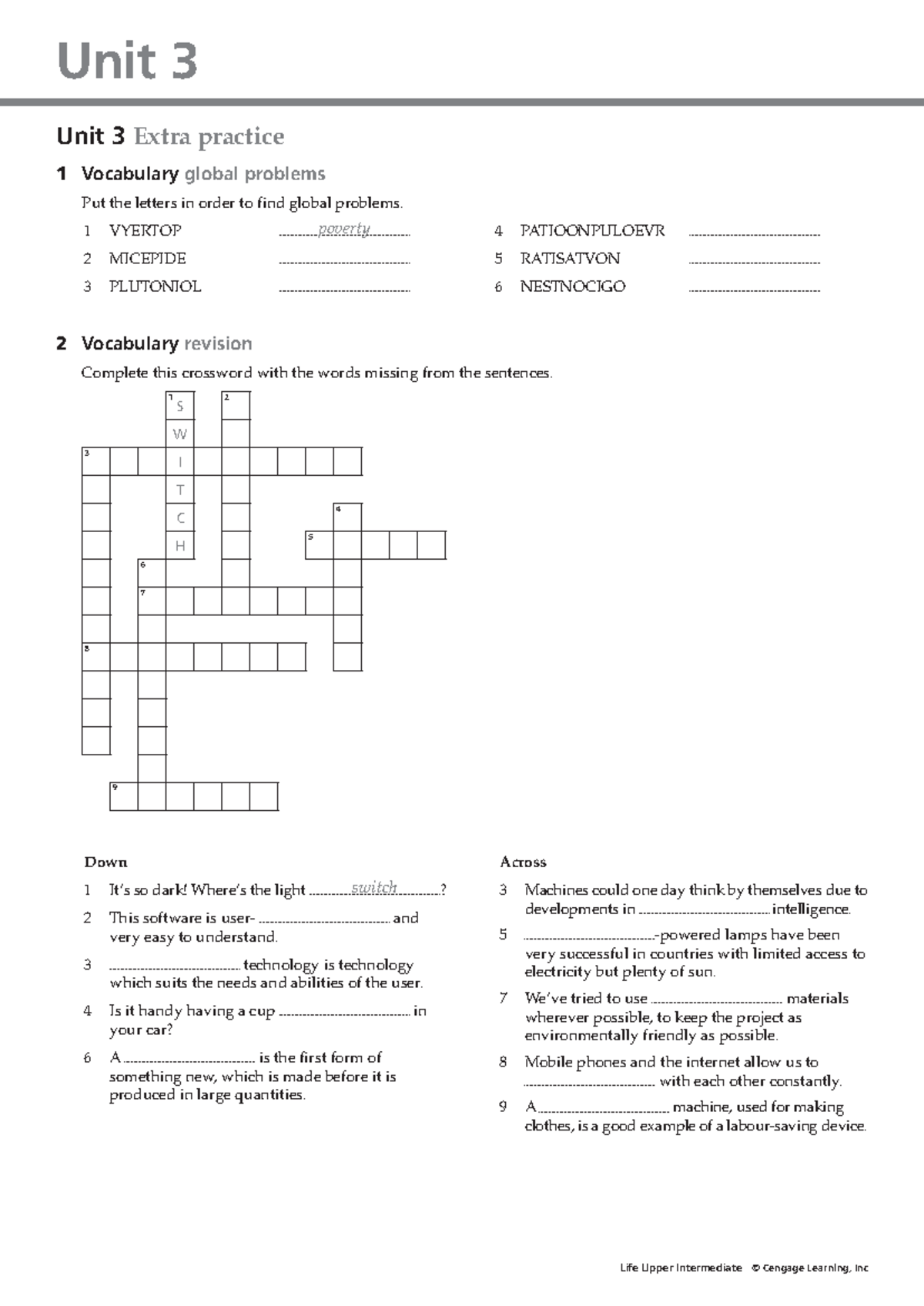 Life Upper Intermediate Unit 3 Extra Practice Vocabulary Exercises ...