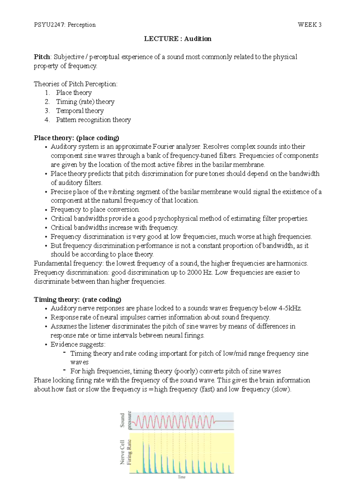 PSYU2247 W3 L - Very detailed notes - LECTURE : Audition Pitch ...