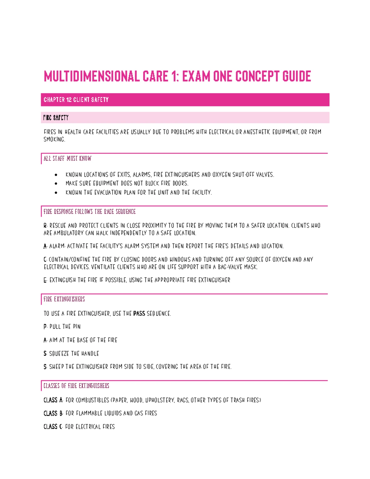 lecture notes test 1 - MDC Exam #1 Concept Guide Please review the ...