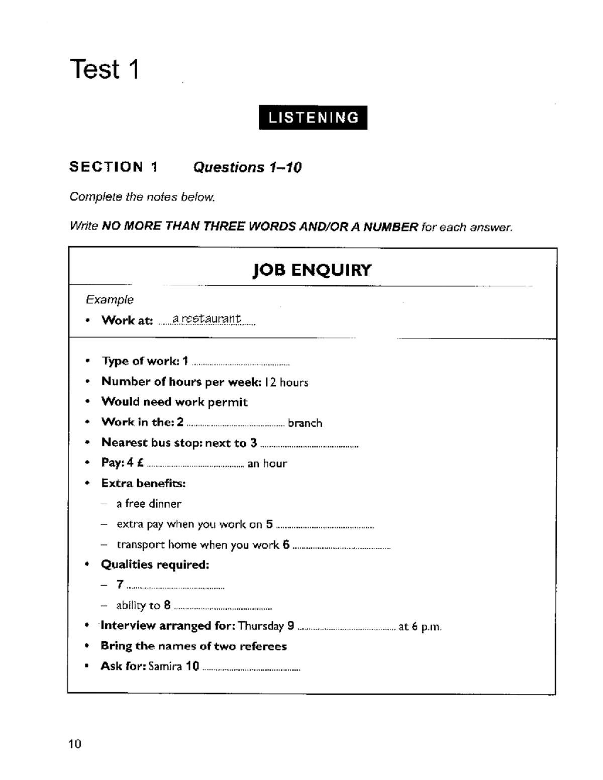 Test 1 Listening Section 1 & 2 Notes - English Language Skills - Studocu