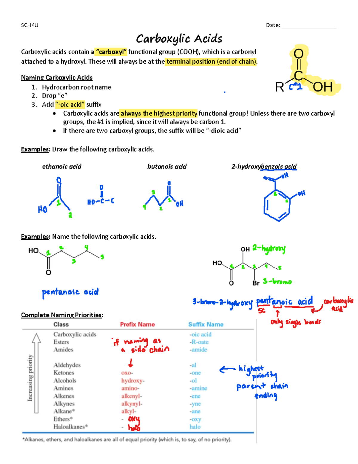 Midterm Study Guide for Course XYZ: Key Concepts and Topics - SCH4U ...
