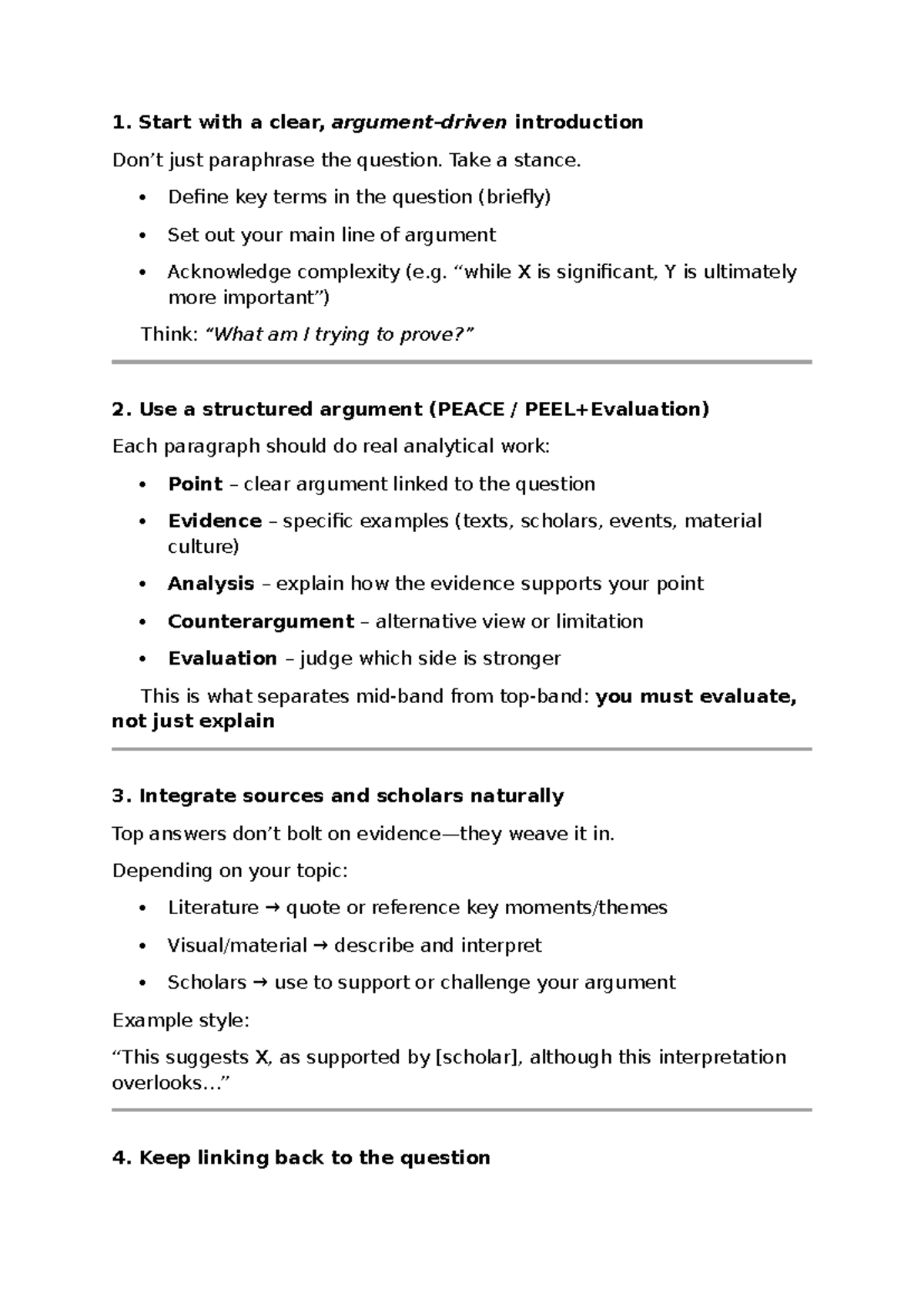 30 Marker Essay Guidance: Structuring Your Argument Effectively - Studocu