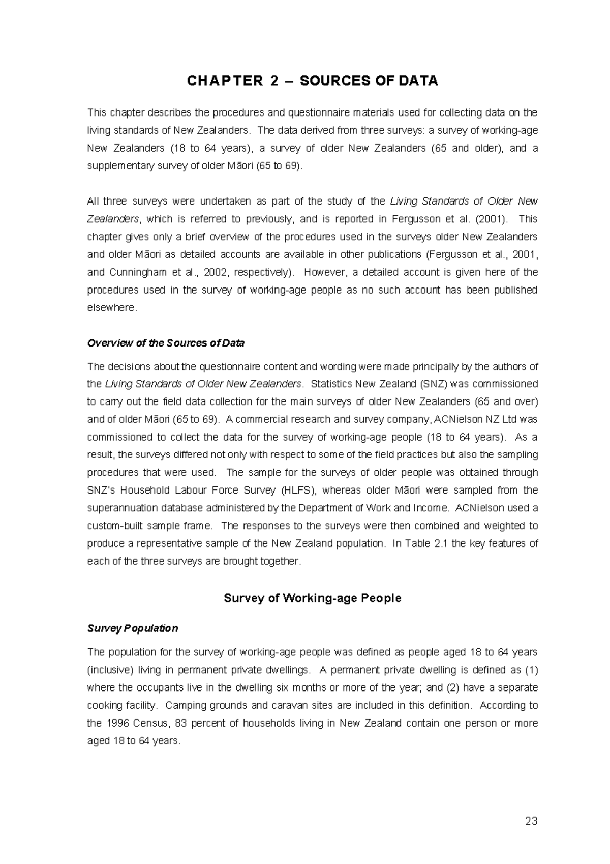 CHAPTER 2: DATA SOURCES FOR LIVING STANDARDS STUDY - Studocu