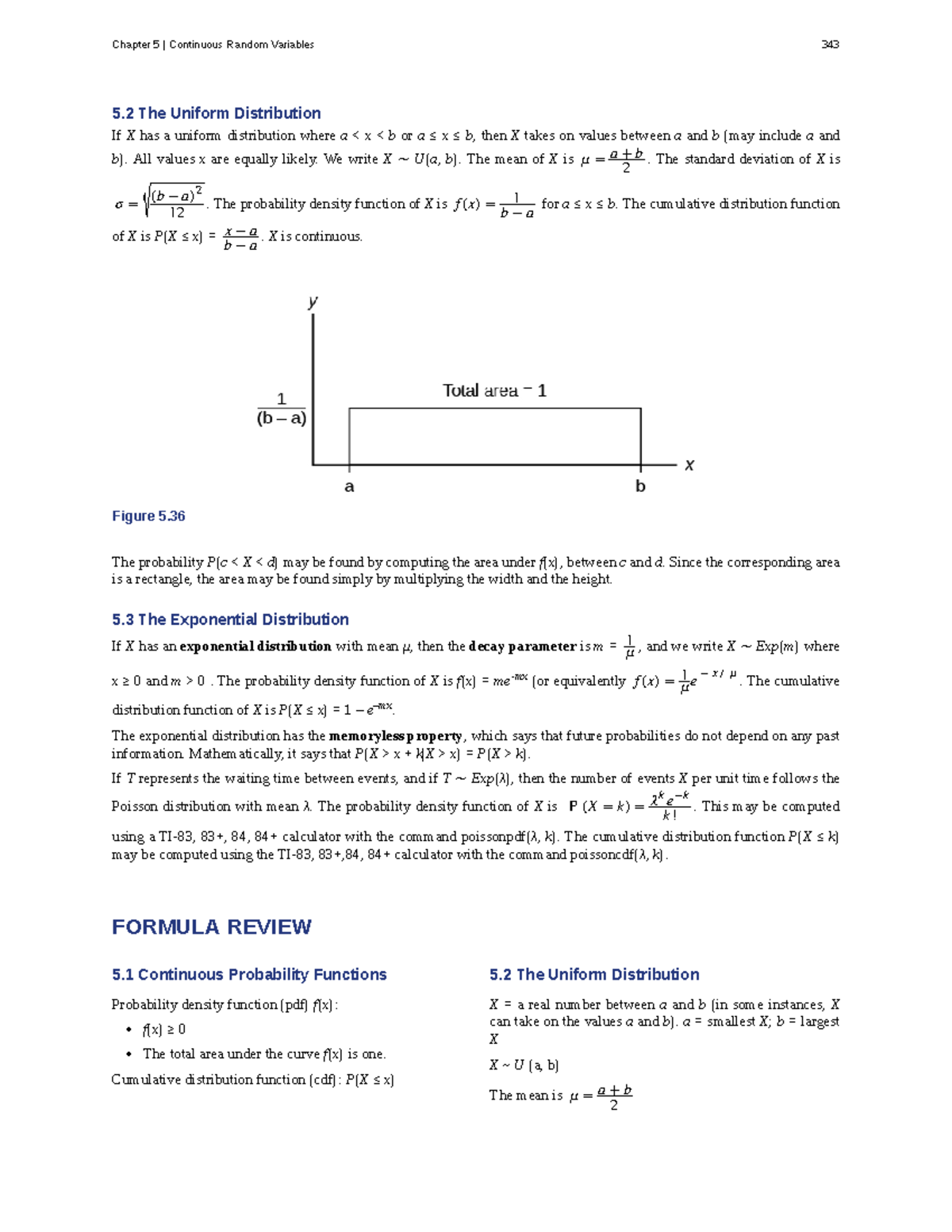 Chapter 5: Continuous Random Variables in Introductory Statistics - Studocu
