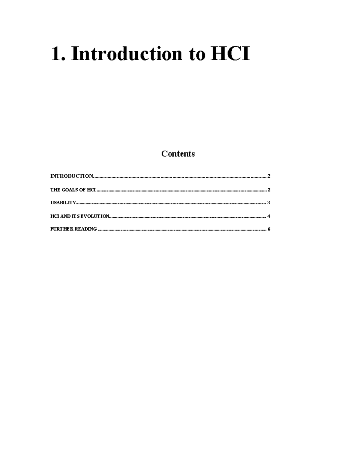Hciintro - These are lecture notes - 1. Introduction to HCI Contents ...