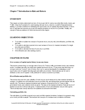 Risk and Return - Carlos Andan FMDFINA-K Risk and Return Failing Grades ...