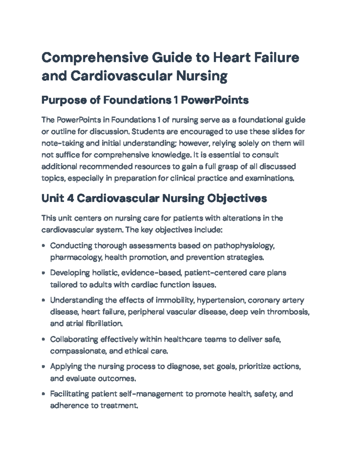 Comprehensive Guide to Heart Failure & Cardiovascular Nursing Care ...