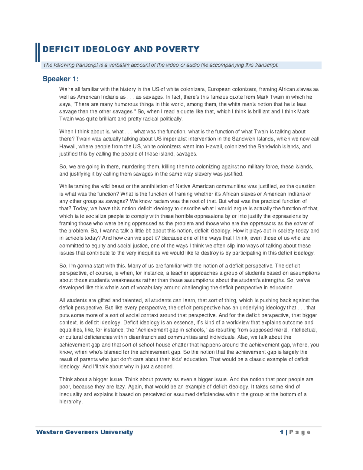 EDUC 210: Deficit Ideology's Role in Educational Inequalities Analysis ...