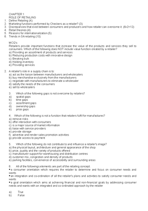 Chapter 5 Summary Notes - CHAPTER 5 FINANCIAL STATEMENT ANALYSIS NOTES ...