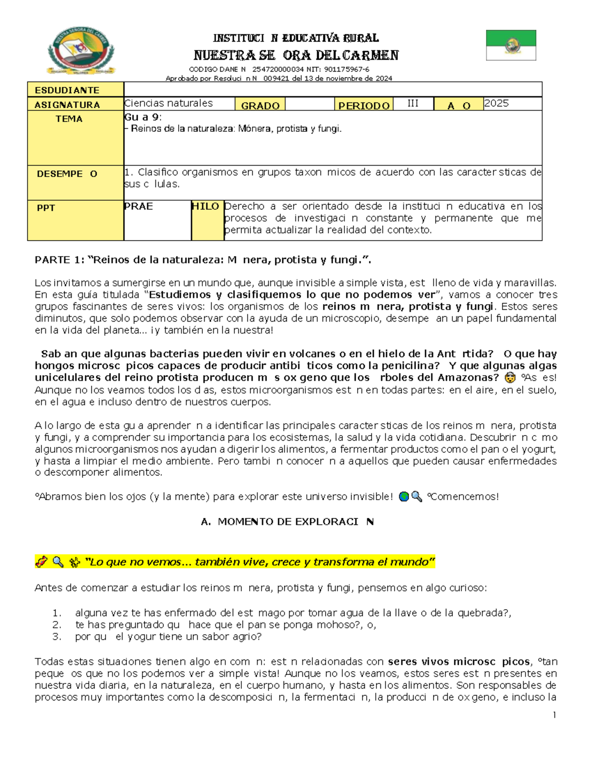 Guía 9: Reinos de la Naturaleza - Mónera, Protista y Fungi (Ciencias  Naturales) - Studocu