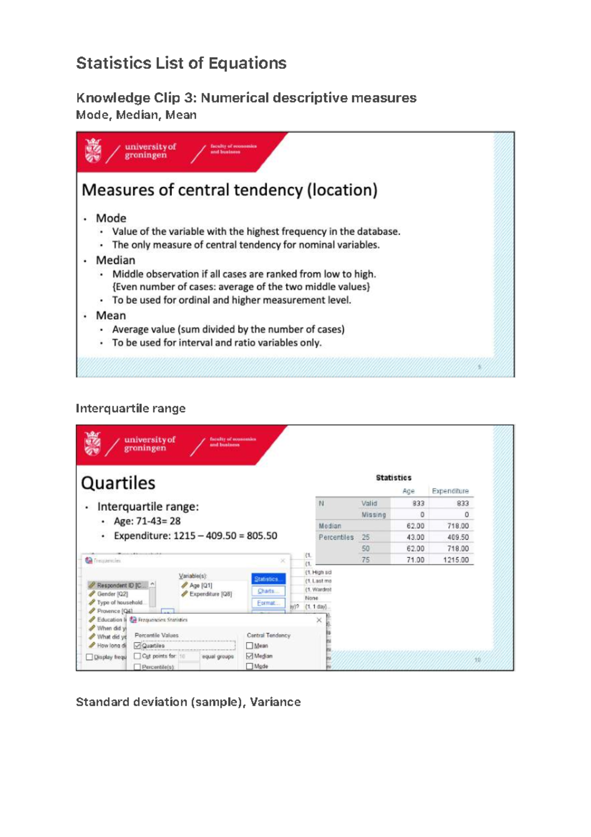 Statistics List of Equations - Statistics List of Equations Knowledge ...
