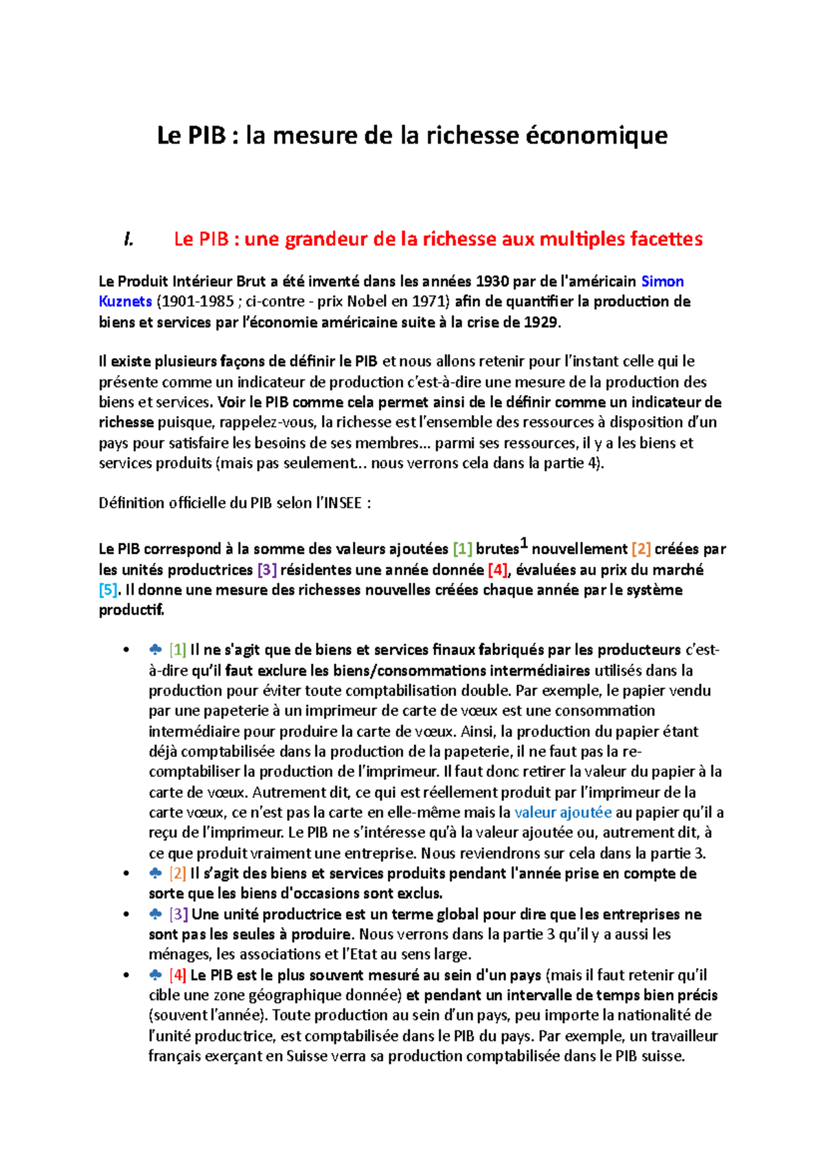 Le Produit Intérieur Brut - Le PIB : la mesure de la richesse ...