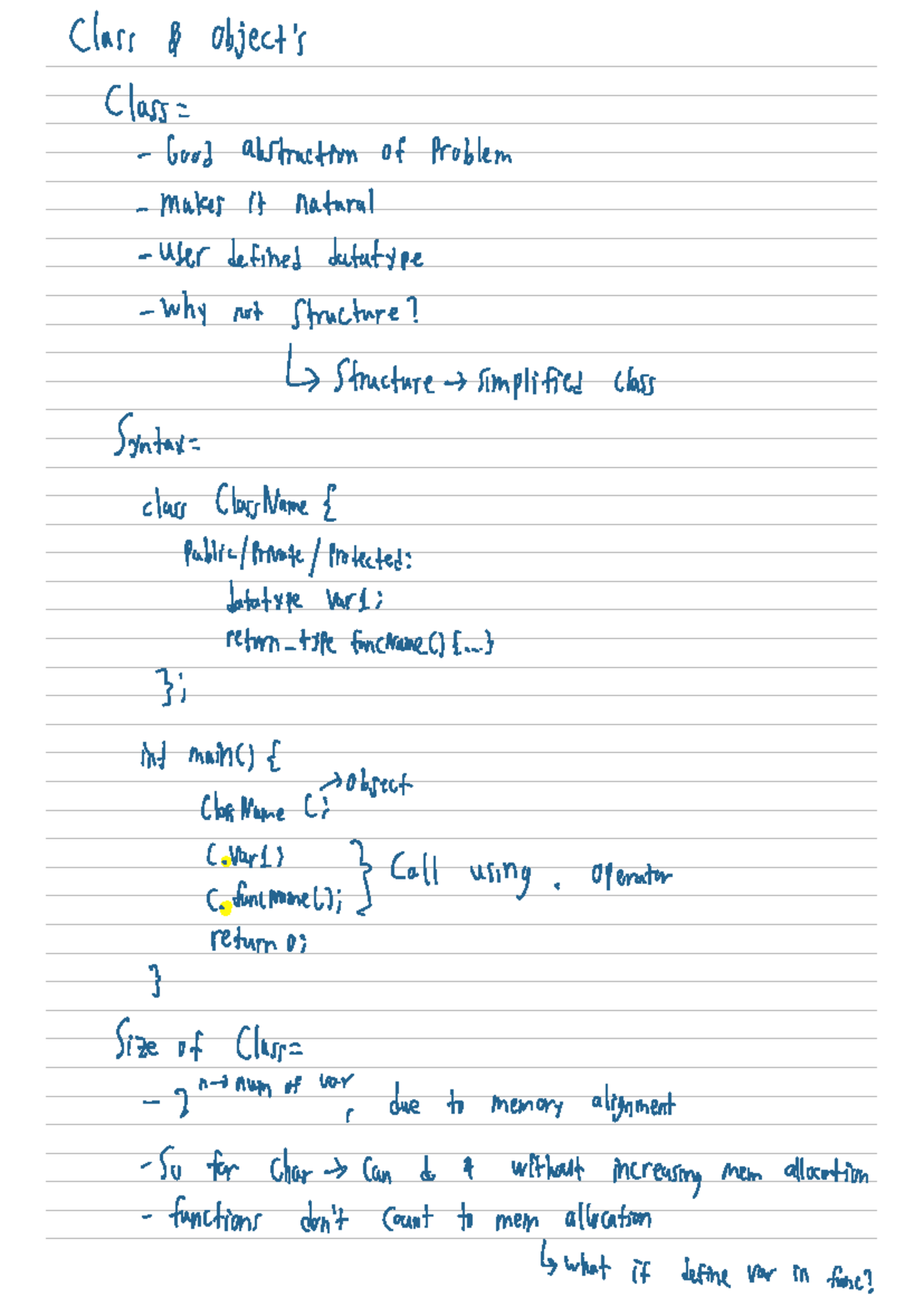 CS2310 Lecture 6 Notes: Understanding Class Structures and Functions ...