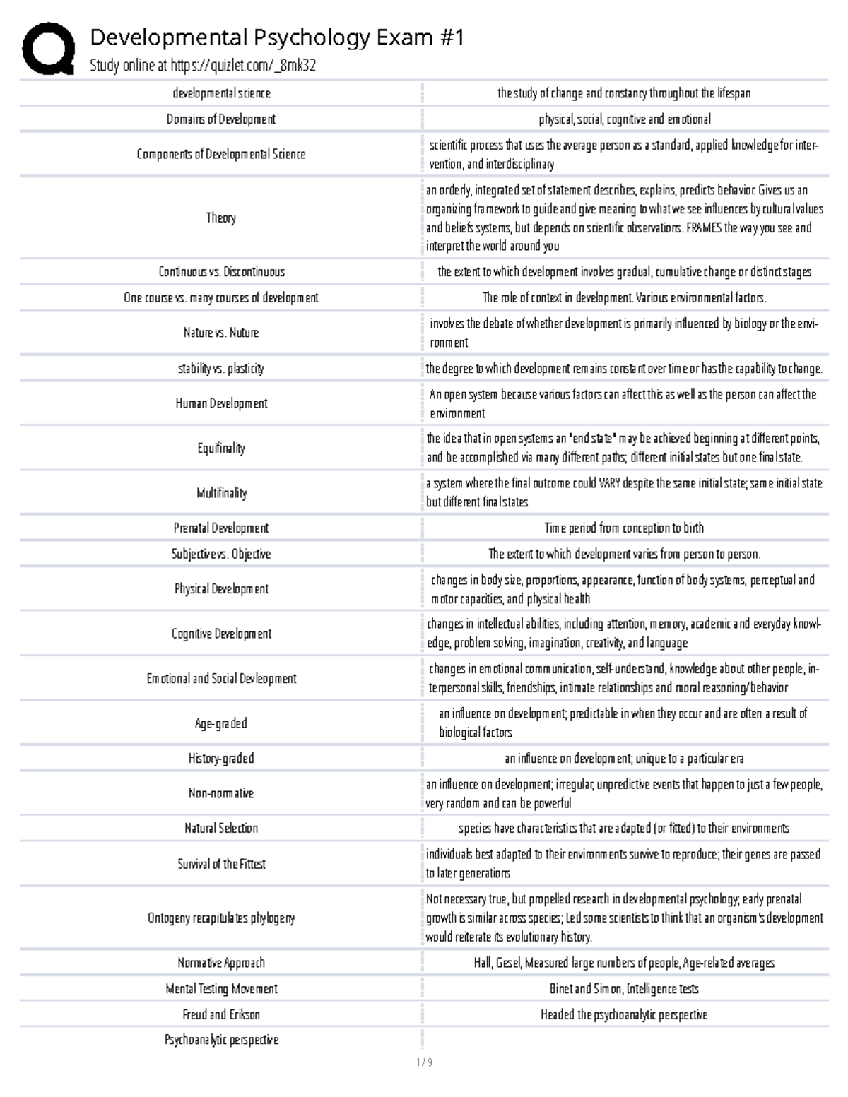 DEV PSY 101 - Developmental Psychology Exam Study Notes - Studocu