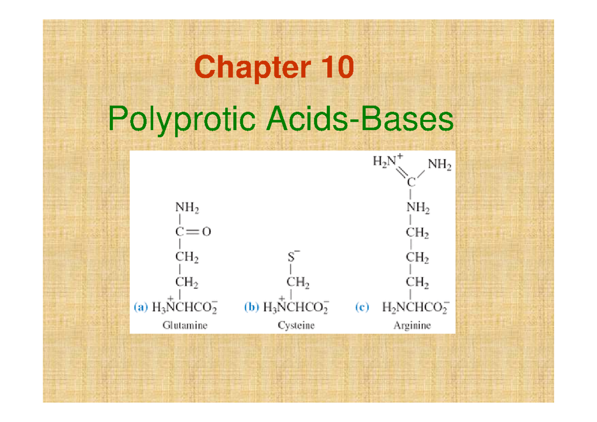 Chapter 10: Polyprotic Acids and Bases - Studocu