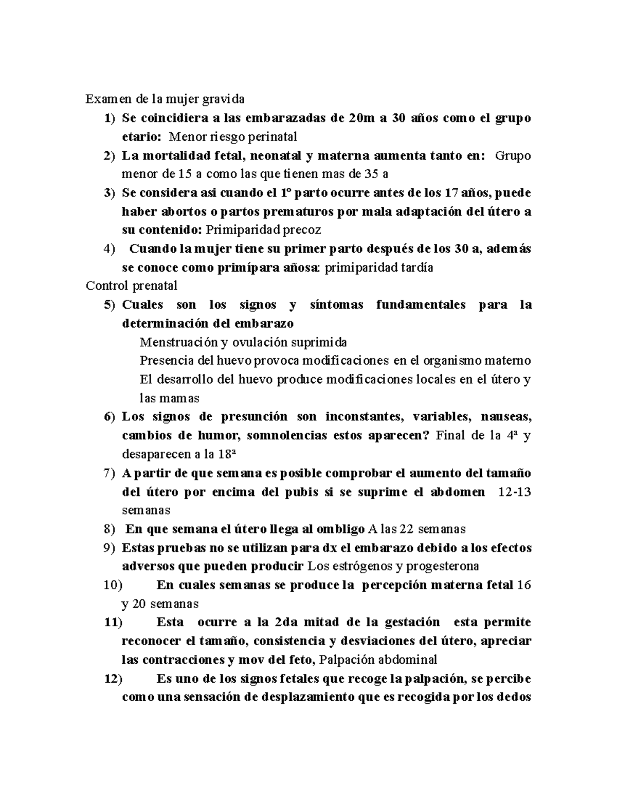 Resumen en preguntas - Ginecología Williams (Examen Final) - Document Preview