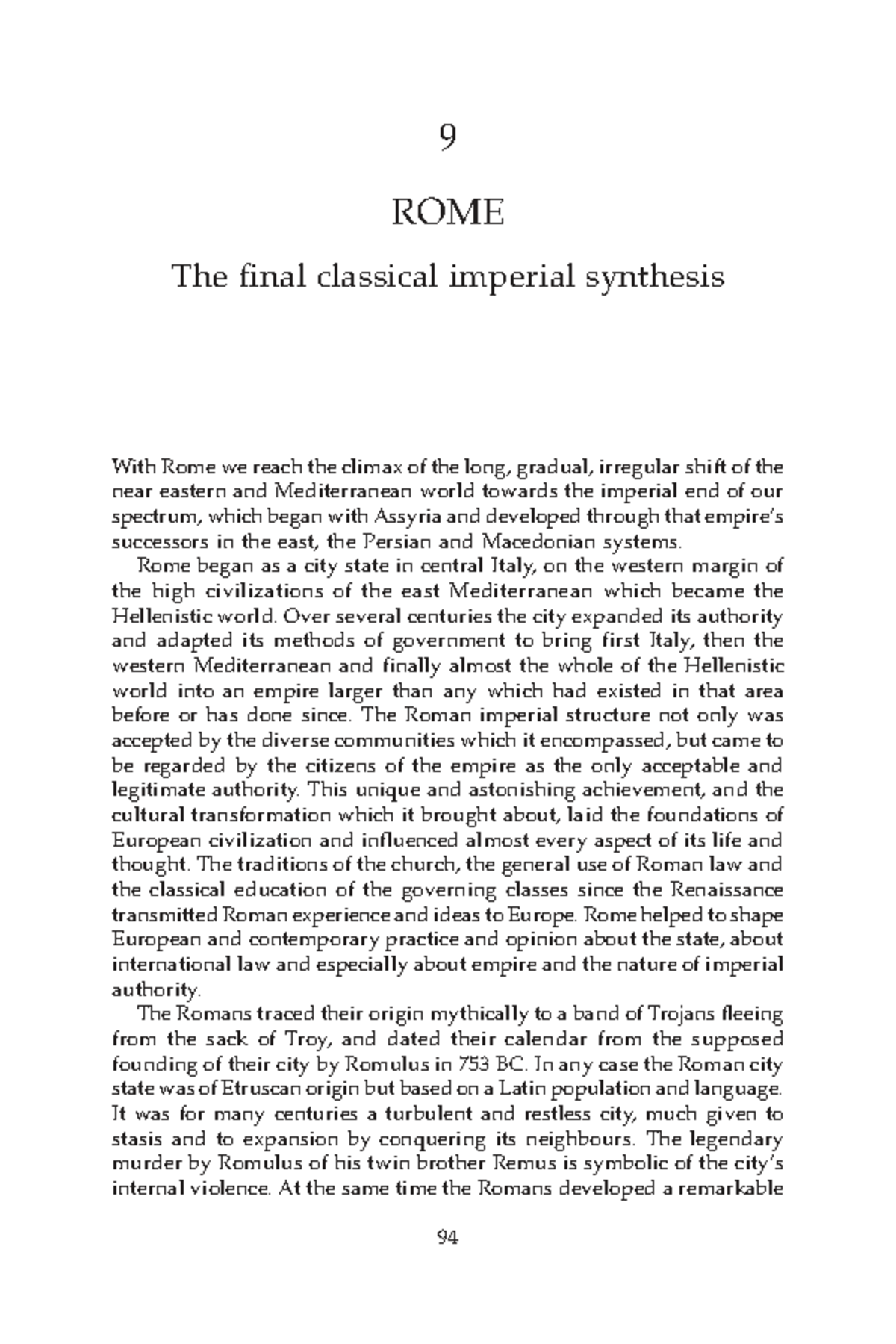Unidad 1 - Watson - Rome: The Final Classical Imperial Synthesis - Studocu