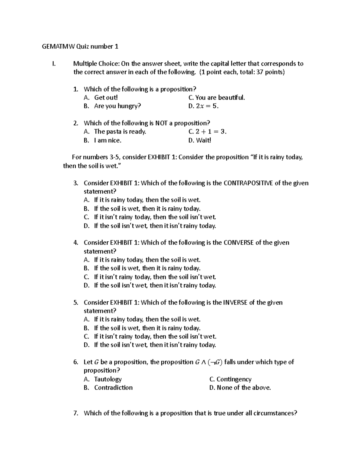 GEmatmw Long Quiz 1 (Language decision sciences) - GEMATMW Quiz number ...