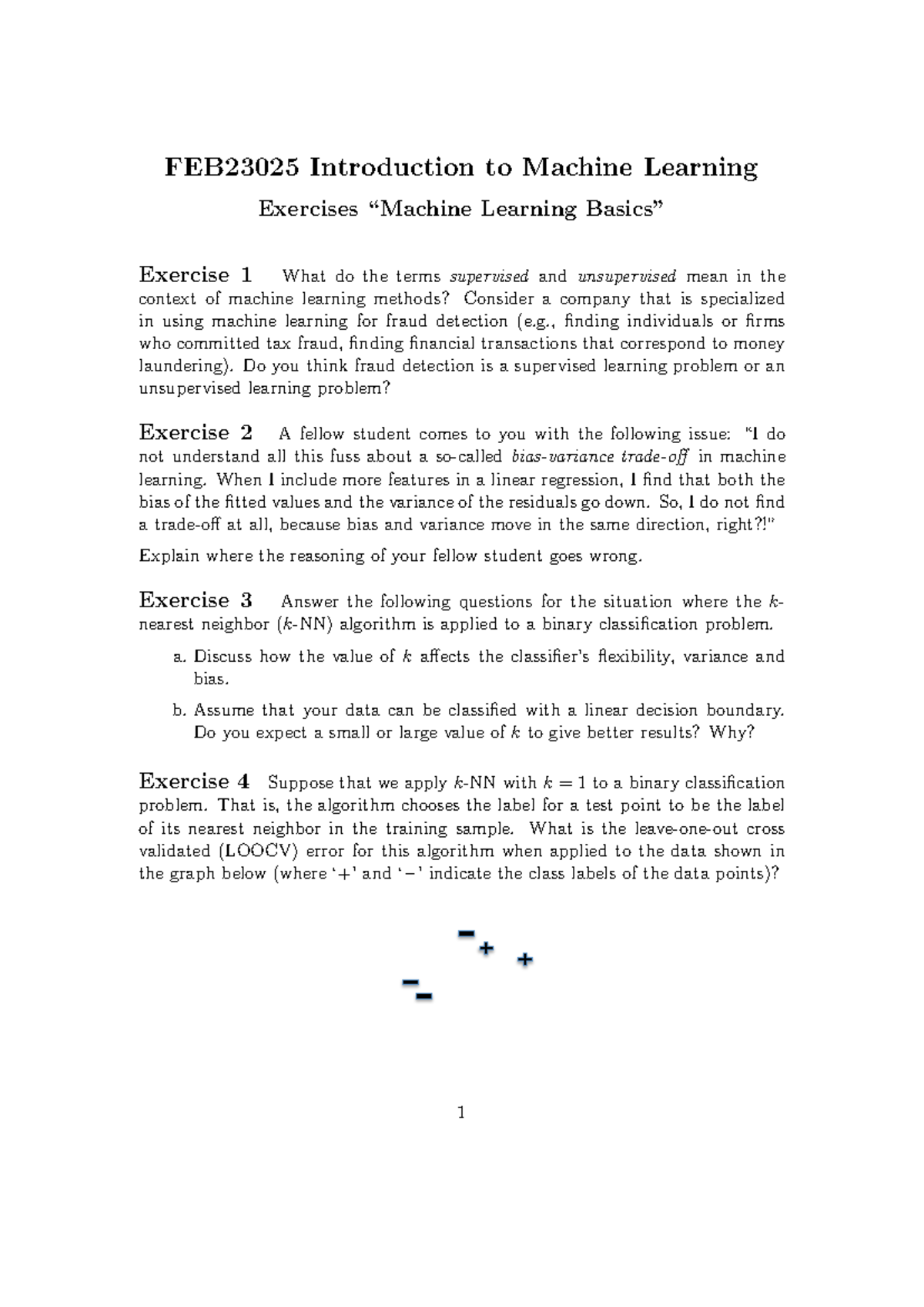 FEB23025 - Machine Learning Basics Exercises and Solutions - Studeersnel