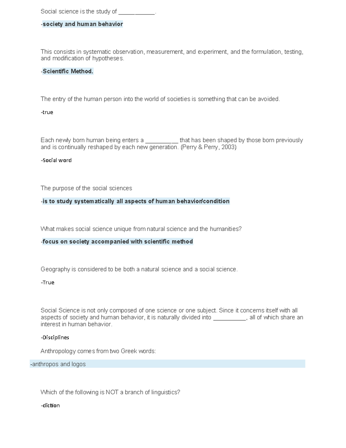 Social Science Study Guide: Key Concepts & Definitions - Studocu