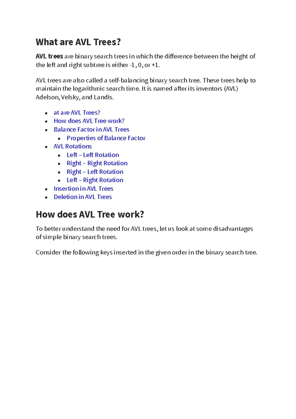 AVL trees - this is the notes of data structure - AVL TREES AVL tree is ...