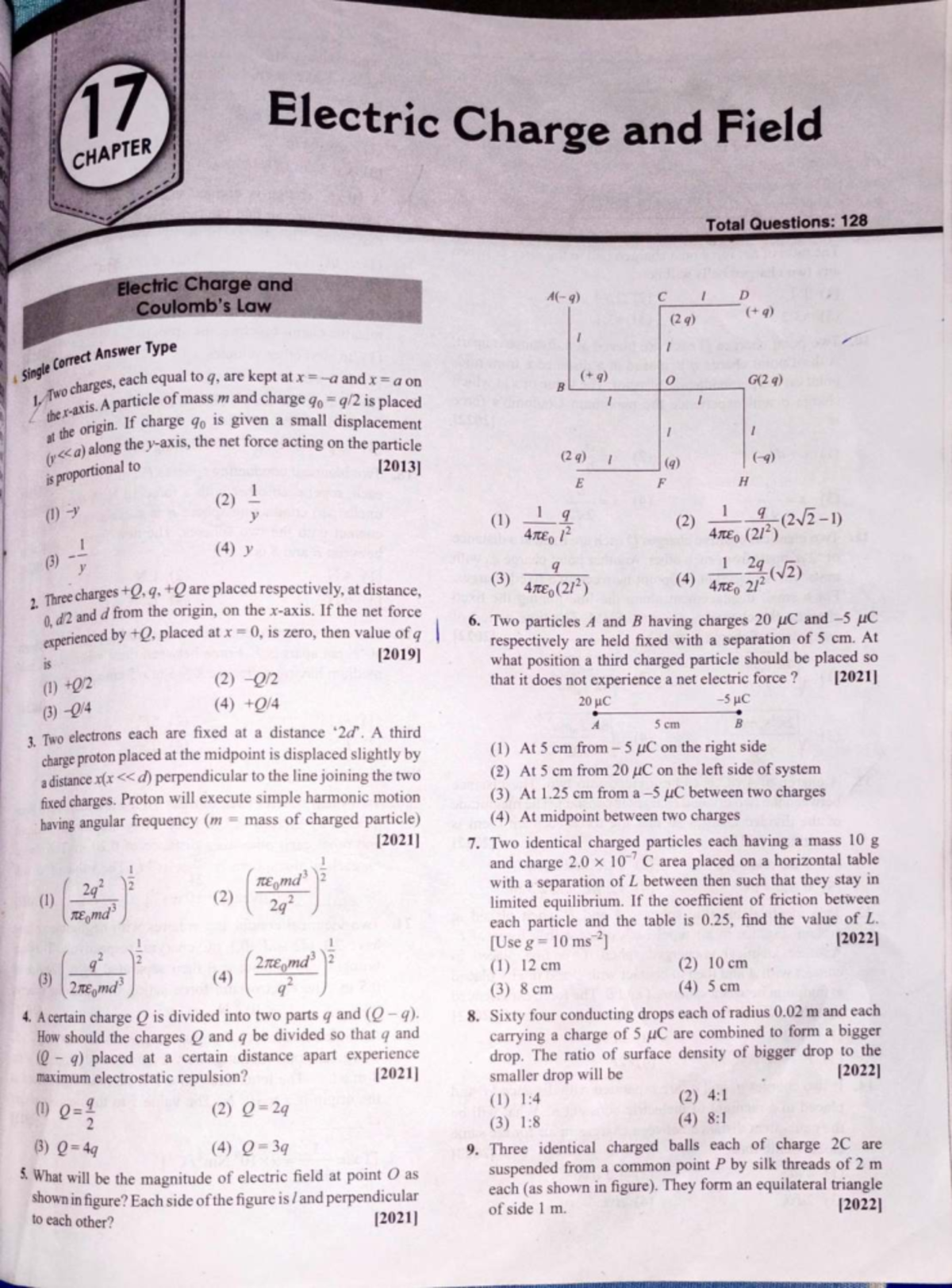 Cengage Class 12 Physics: Electric Charge and Field Chapter 1 Notes ...
