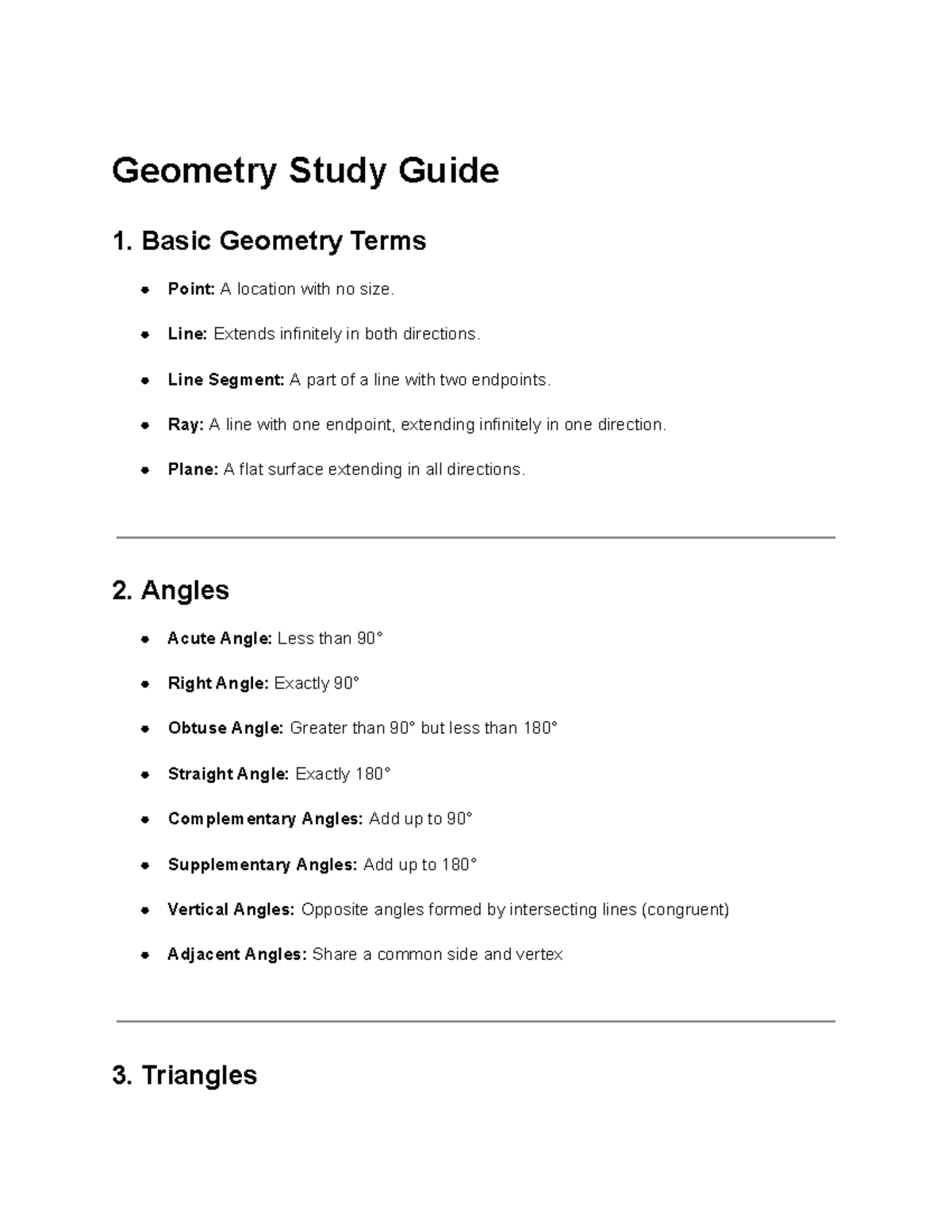 Geometry Study Guide: Key Terms, Formulas, and Study Tips - Geometry ...