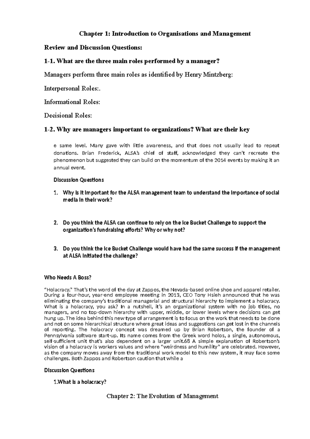 Case Study on Management Roles and Organizational Structures - Studocu