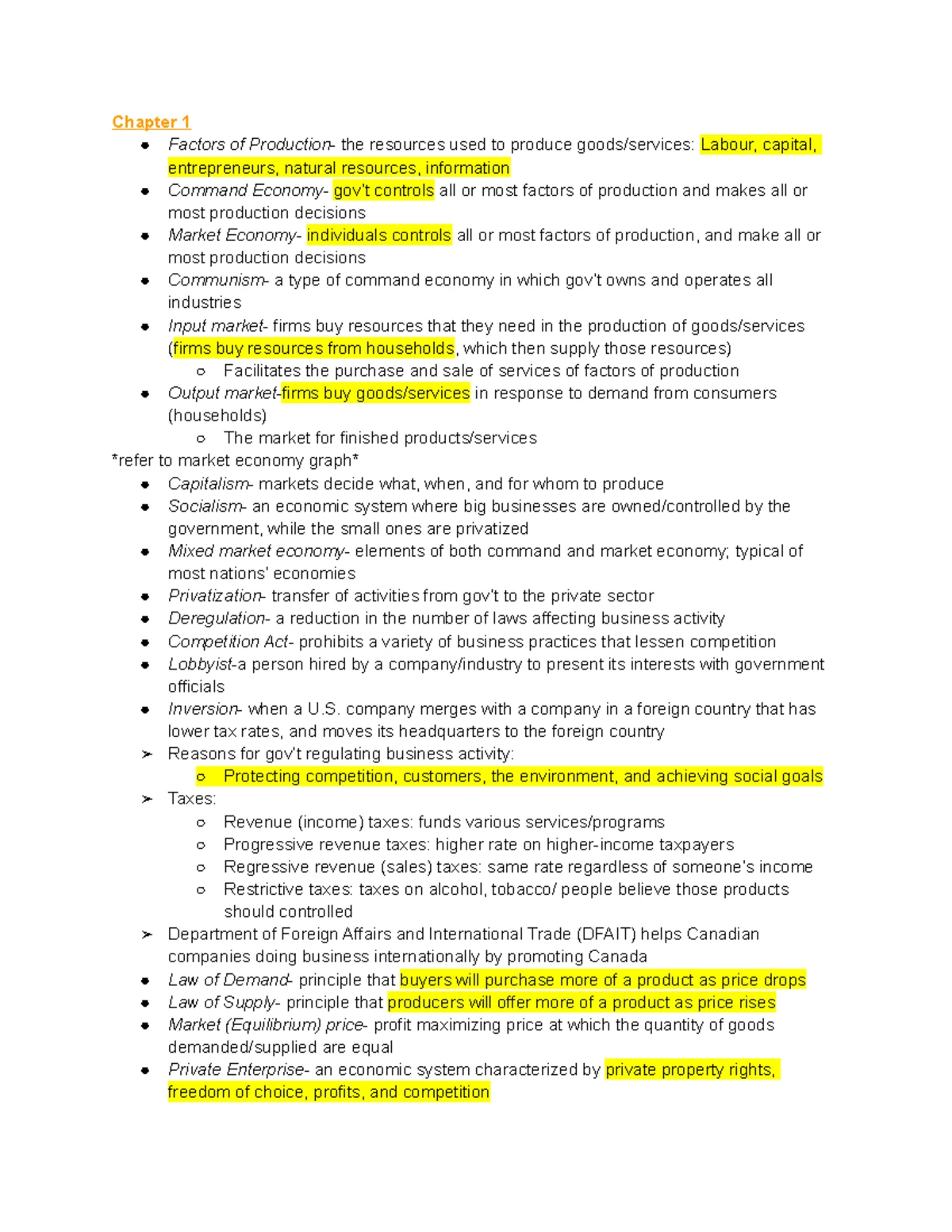 bus notes sheet summary - Business Essentials Ninth Canadian Edition ...