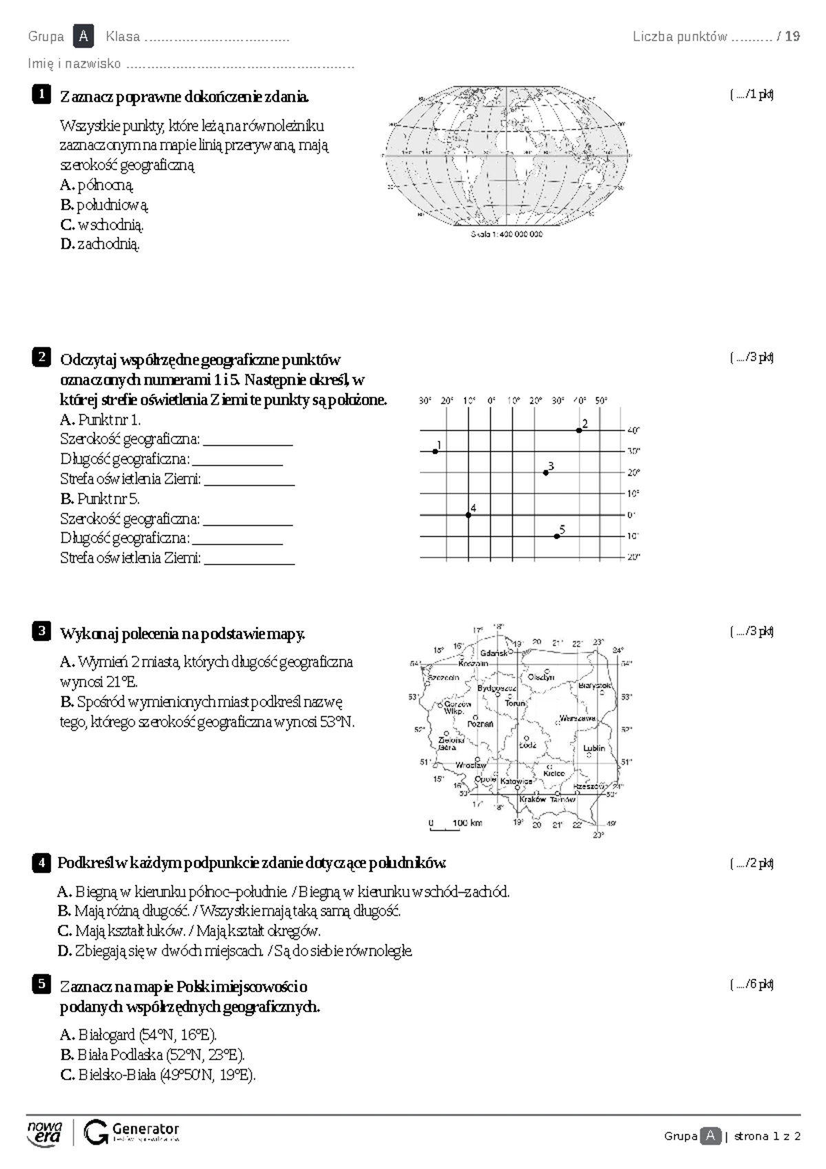 Geografia Klasa 7 Testy Sprawdzian www.studocu.com