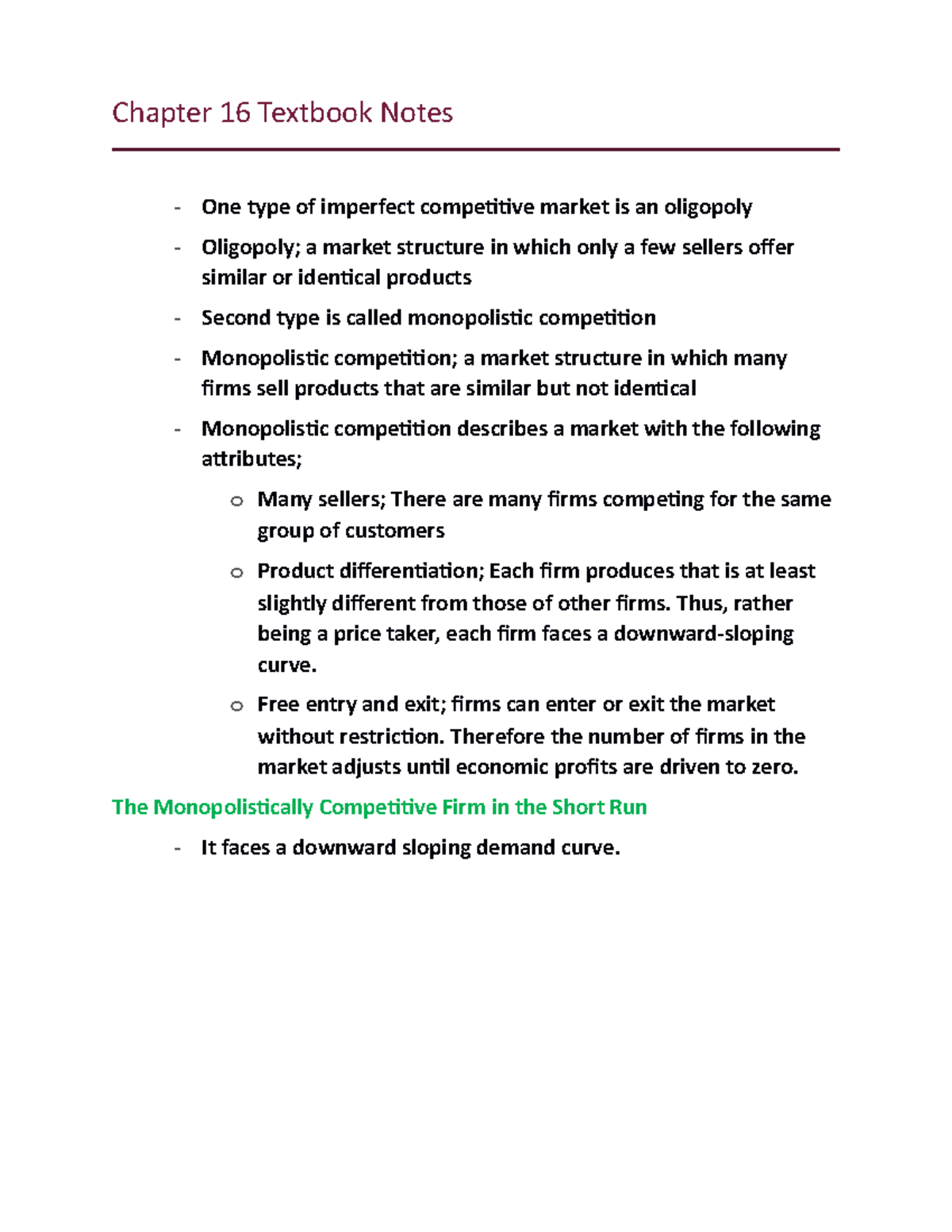 Chapter 16 Textbook Notes - Chapter 16 Textbook Notes - One type of ...
