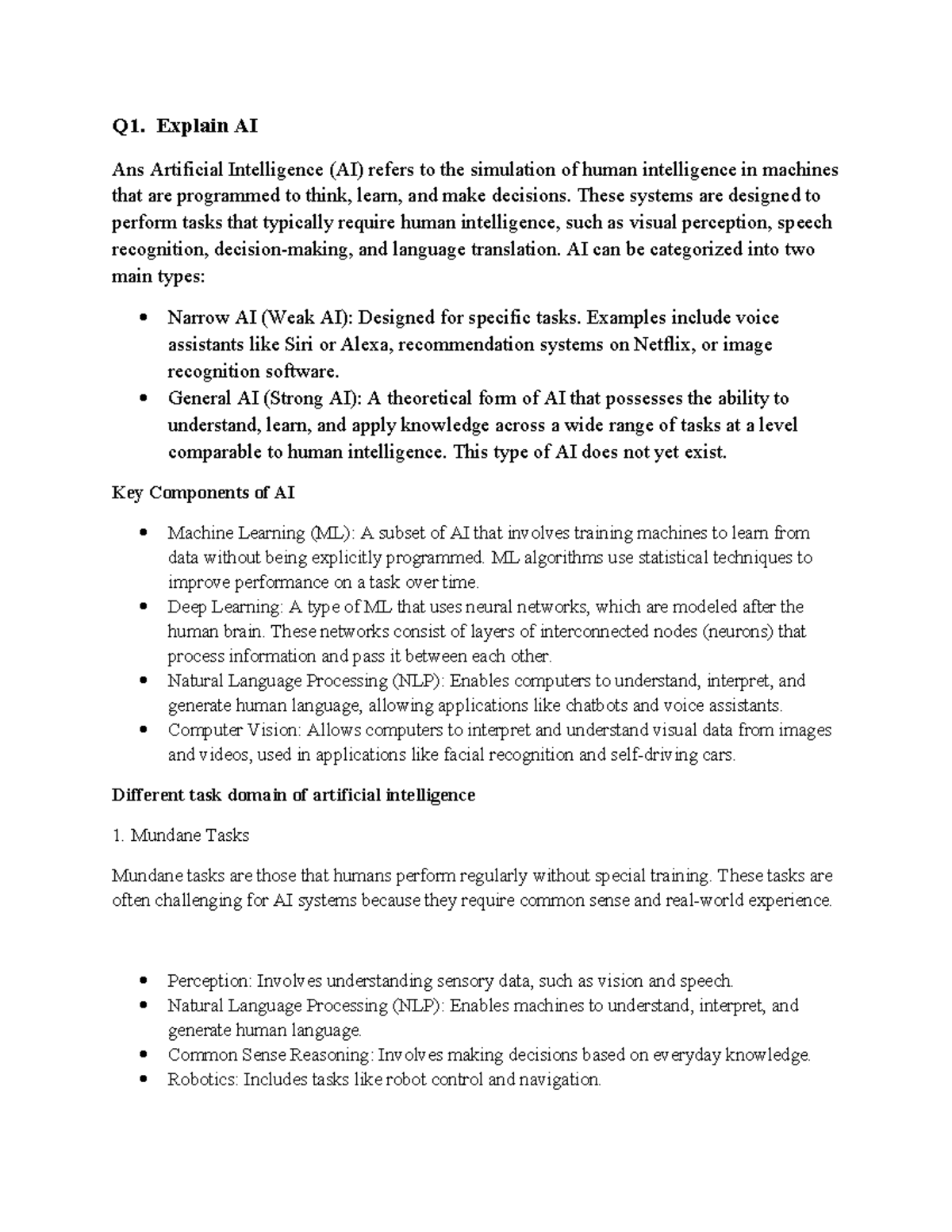 AI Notes: Understanding AI Concepts, Characteristics, and Knowledge ...