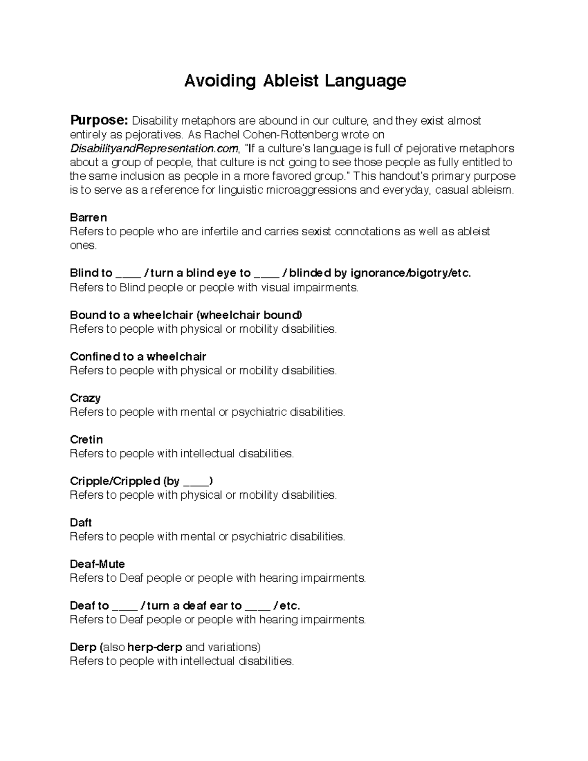 Avoiding Ableist Language: A Guide to Inclusive Communication - Studocu