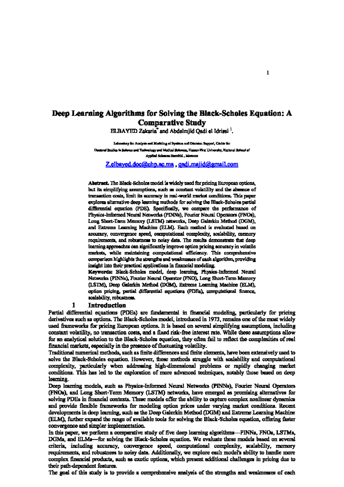 Comparative Study of Deep Learning Algorithms for PDEs in Finance ...