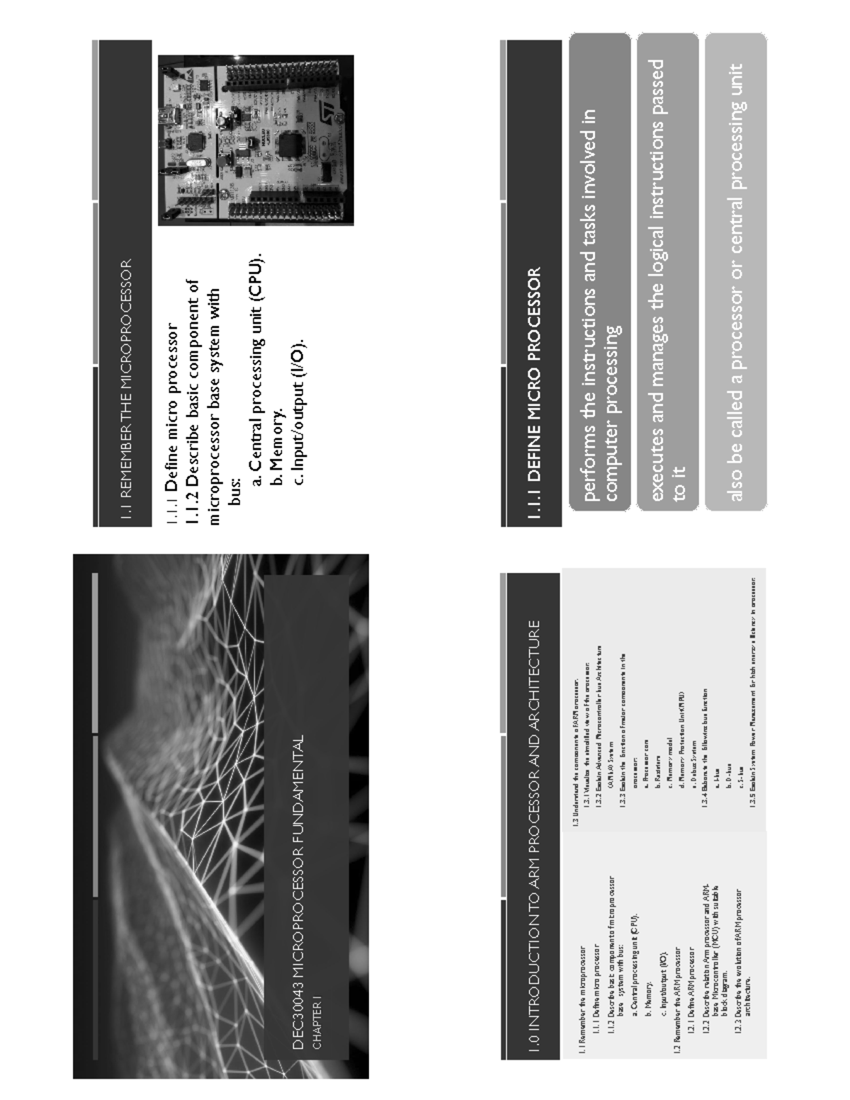 DEC30043 Microprocessor Fundamentals: ARM Processor Overview and ...