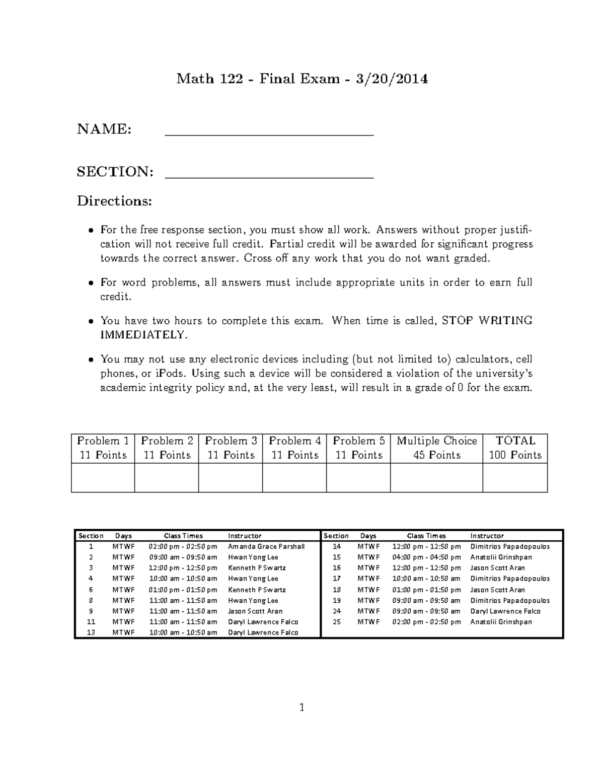 Math122 Final Exam Solutions and Work Guide - Studocu