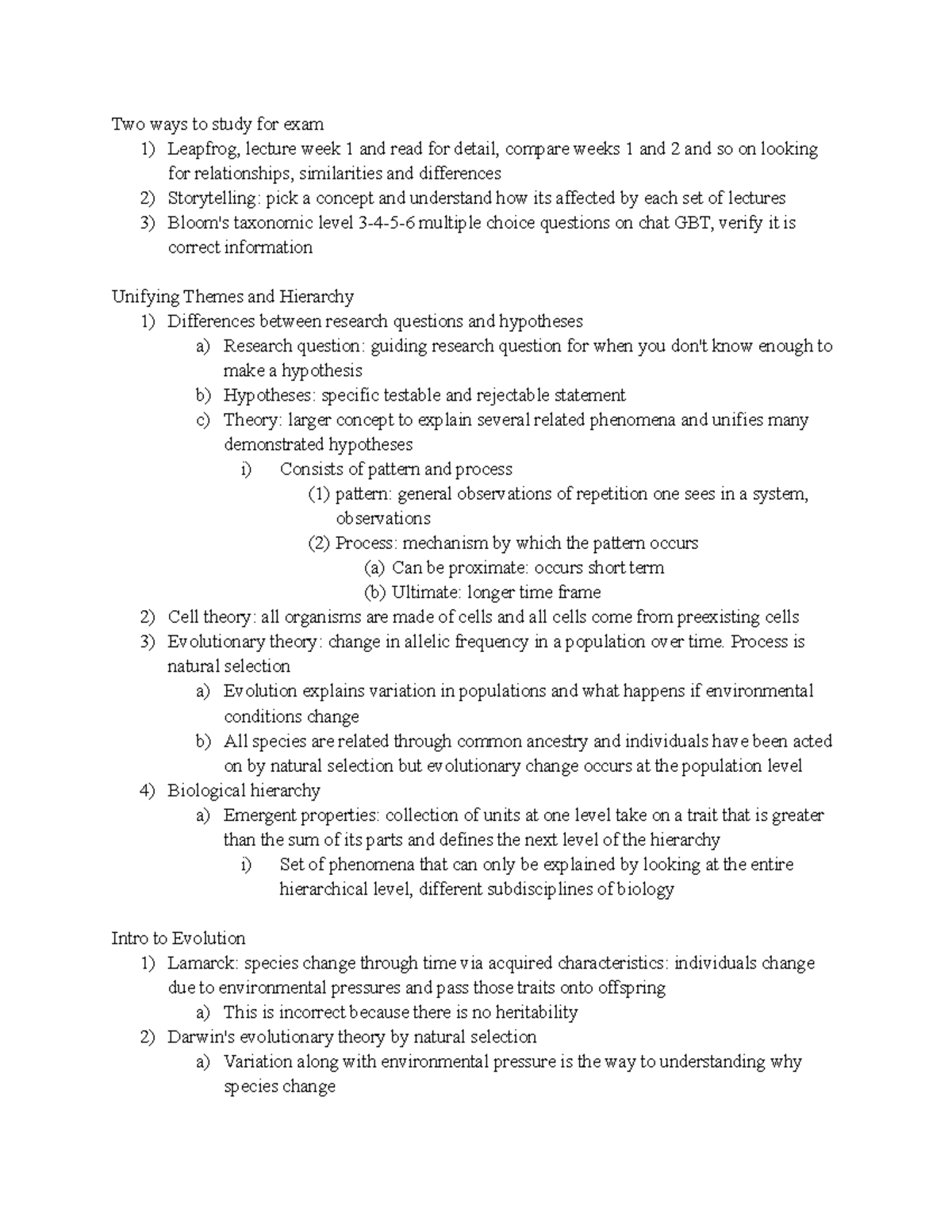 BIO 114 Final Exam Study Guide - Intro to Organisms & Populations - Studocu