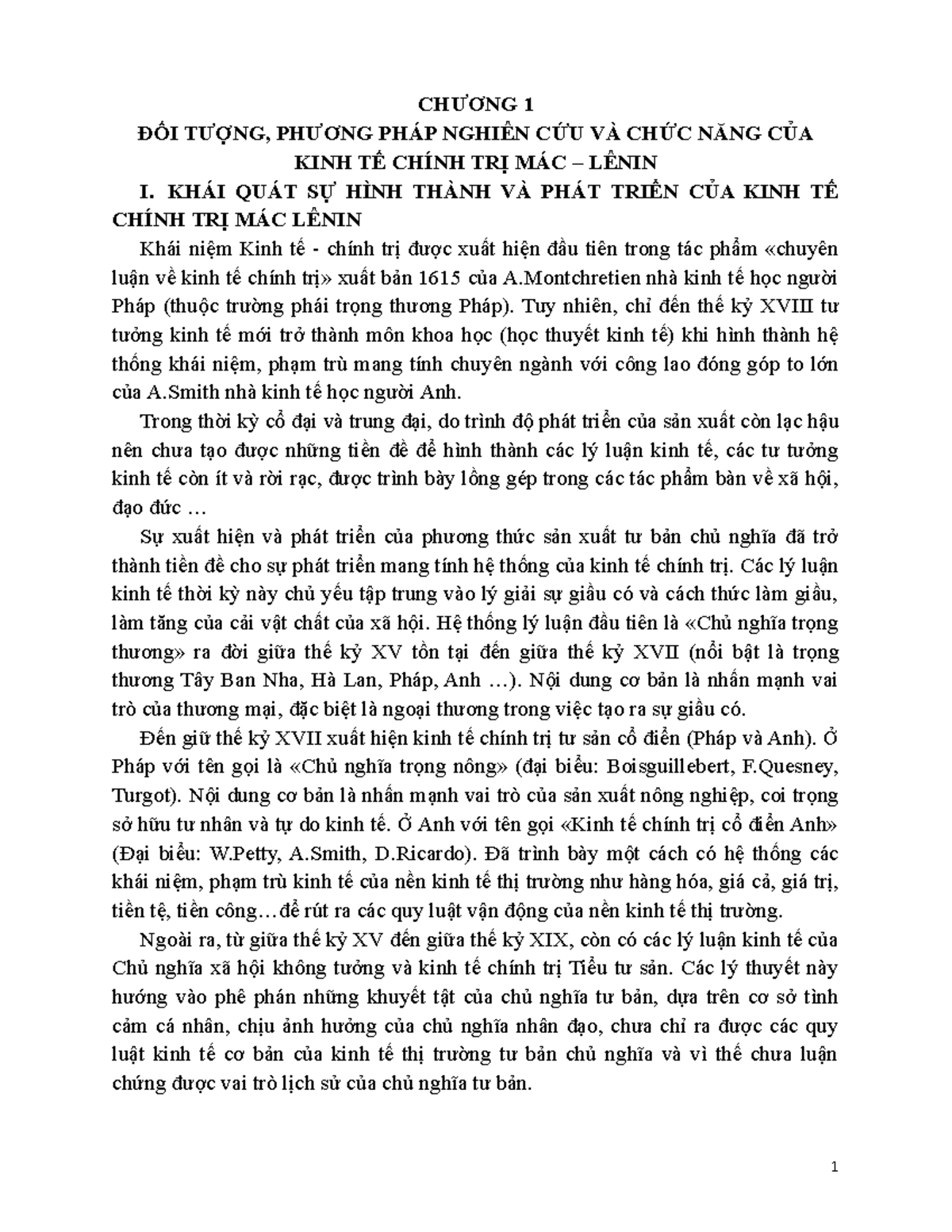 Tóm Tắt Kiến Thức Kinh Tế Chính Trị Mác - Lê Nin (Giáo Trình) - Document Preview
