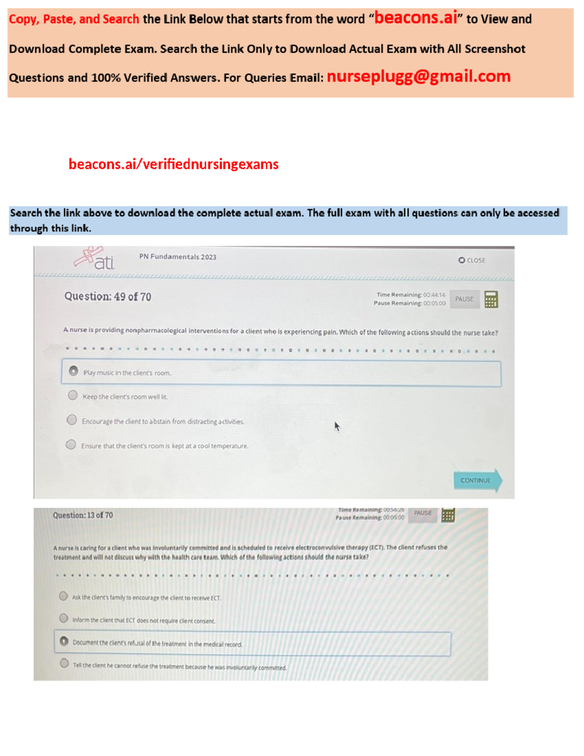 Pass 2025 ATI PN Fundamentals Proctored Exam NGN 70 Q&A with Solutions ...