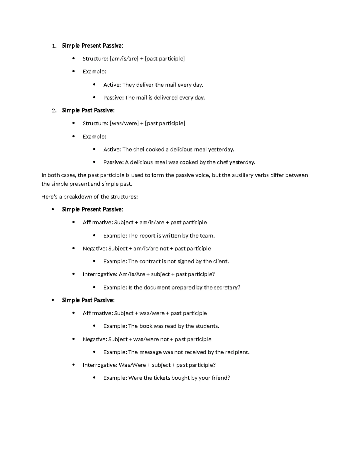 PAST Tenses: Overview of Past Simple and Continuous Usage - Studocu