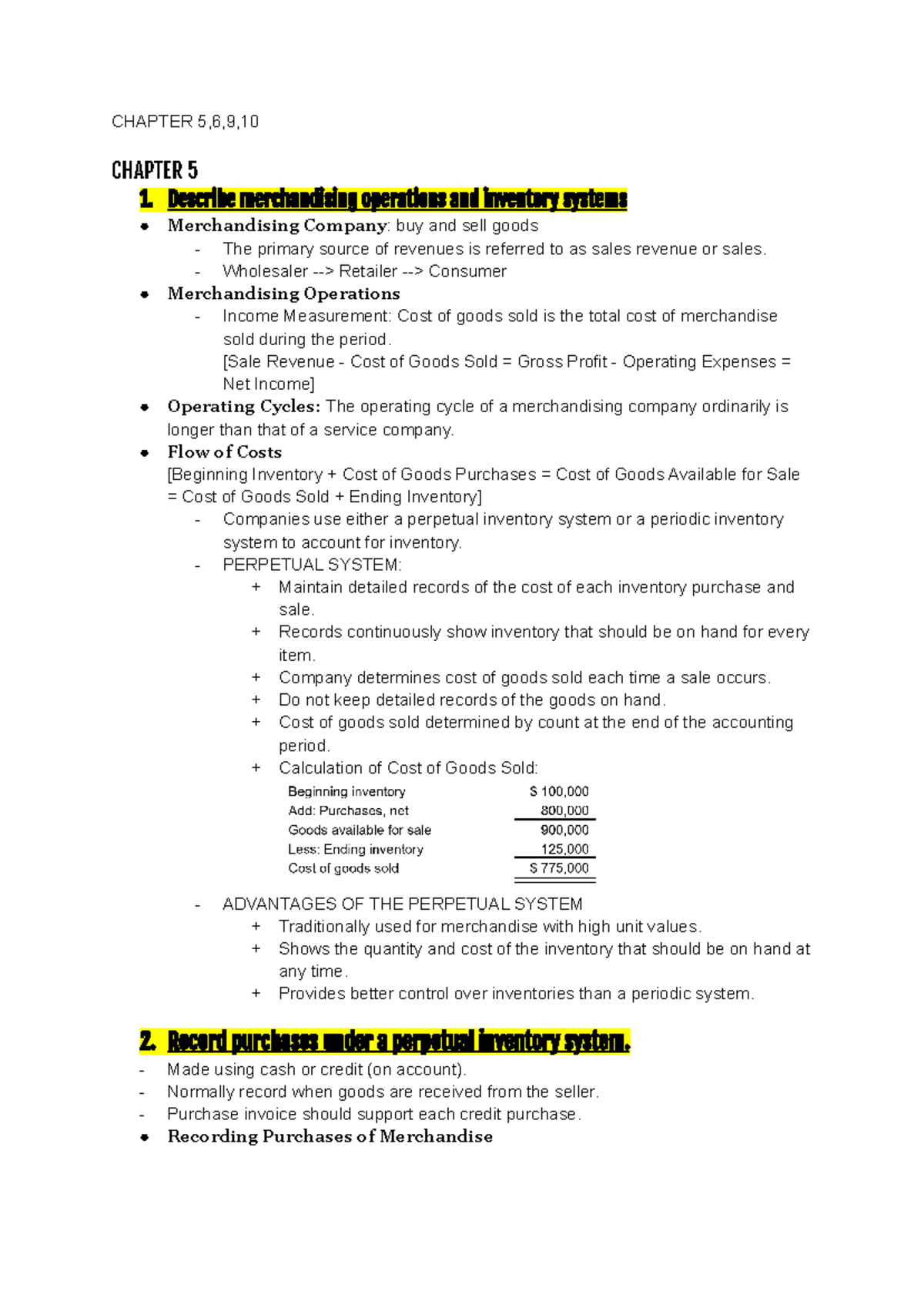 PA QUIZ 2 - lecture notes - CHAPTER 5,6,9, CHAPTER 5 1. Describe ...