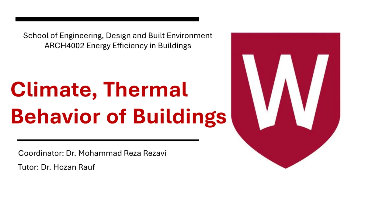 Comprehensive Overview of Energy Efficiency & Thermal Behavior in ...