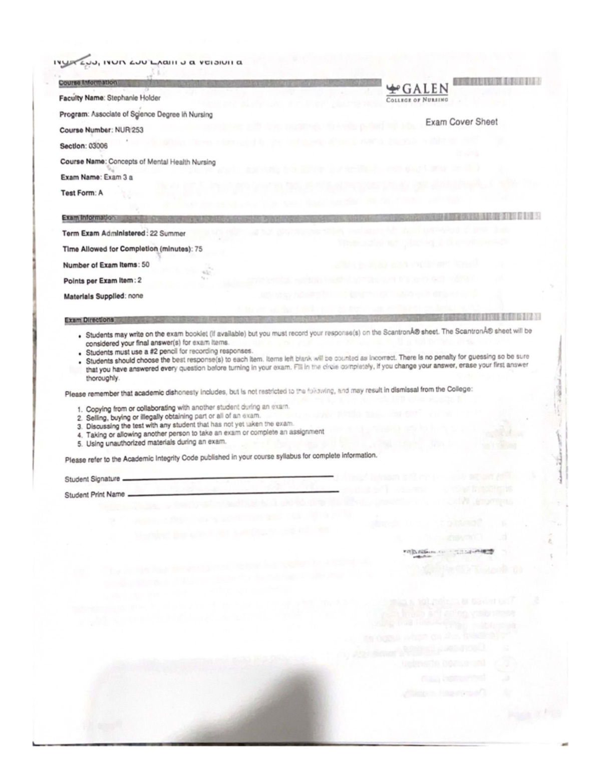 NURSING 03006: Concepts of Mental Health Nursing Exam Review - Studocu