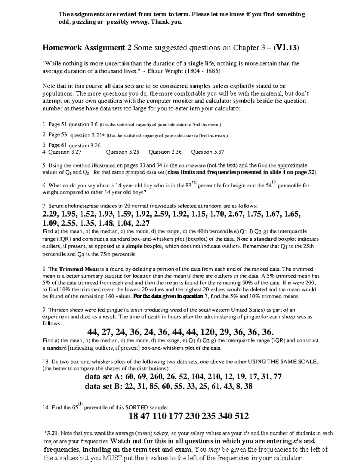 Assignment 210 - Homework practice questions for CH 2 - Homework ...