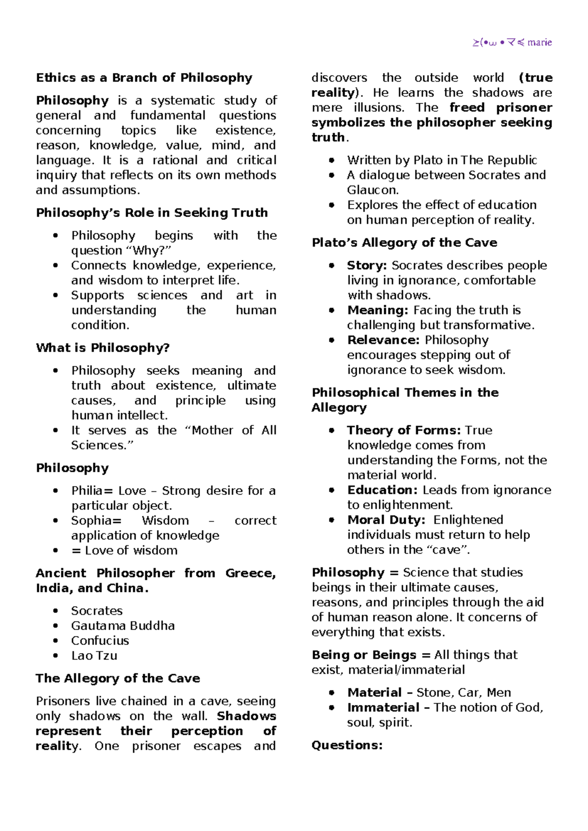 PHIL 101: Ethics and Philosophy - Understanding Moral Principles - Studocu