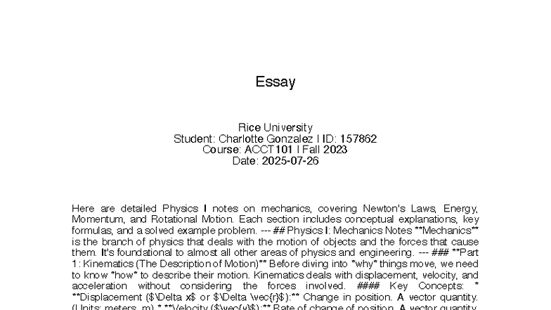 Study PAAG4F 2478 - Essay Rice University Student: Charlotte Gonzalez ...
