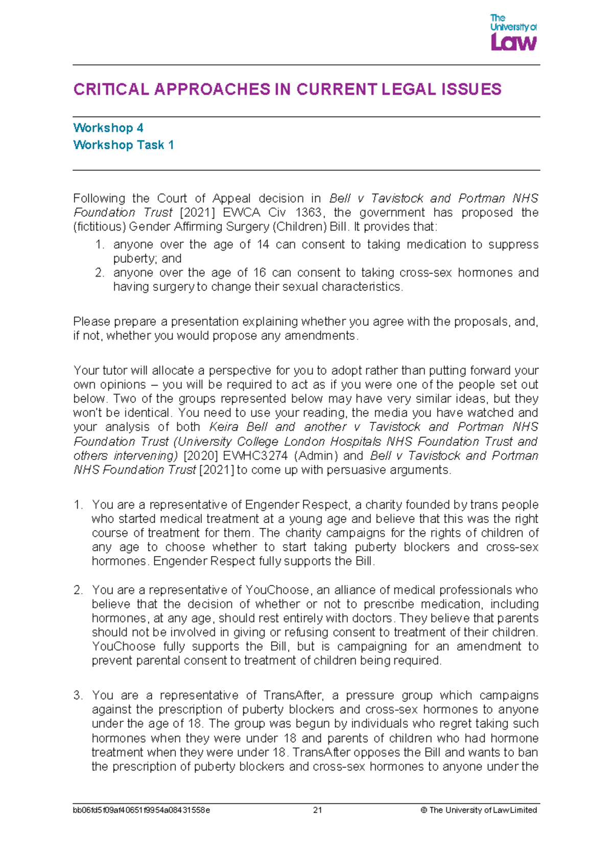 Crit app engage 4 - notes - CRITICAL APPROACHES IN CURRENT LEGAL ISSUES ...