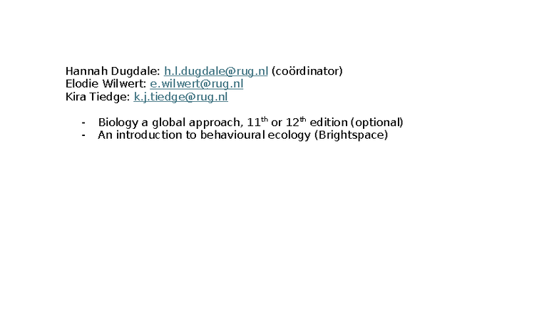 Genetics, Ecology & Evolution: Lecture Notes (Course Code: BIO101 ...
