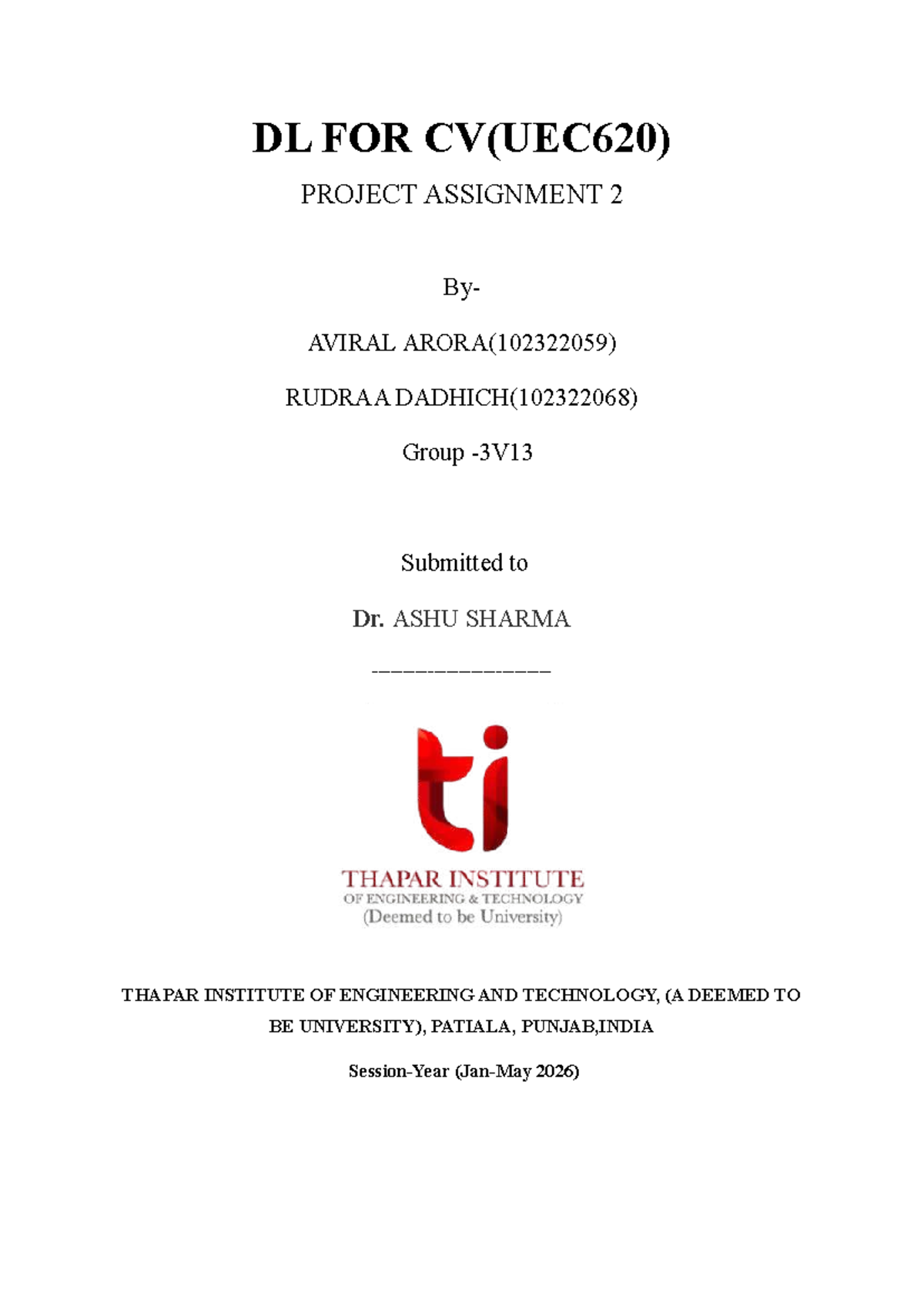 DL FOR CV (UEC620) Project Assignment 2: CNN Model Development - Studocu