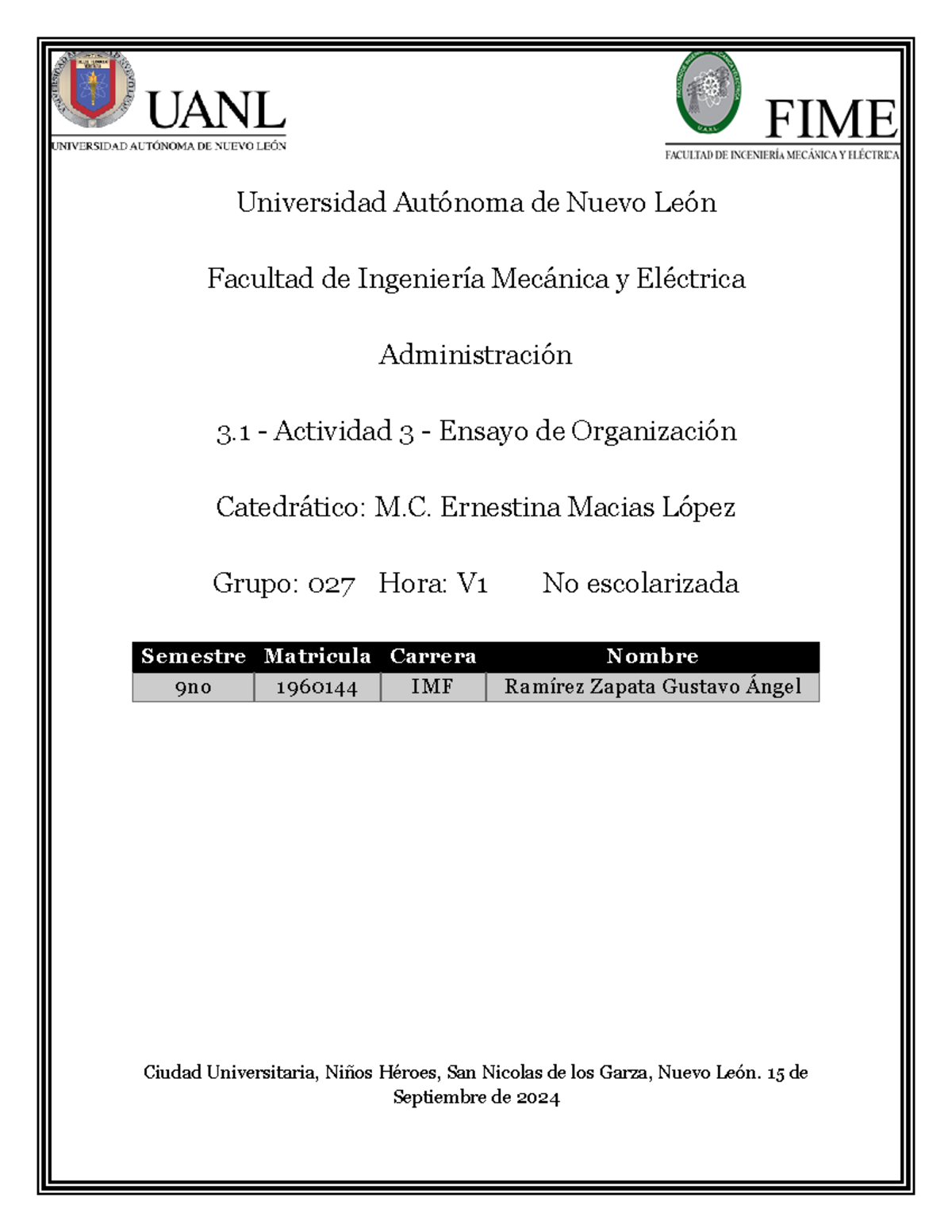 3.1 Actividad 3: Ensayo sobre la Organización de Bimbo - Document Preview